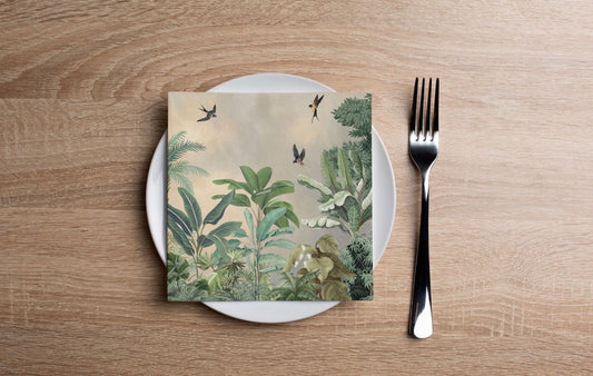 Jungle Wallpaper Cocktail Napkin