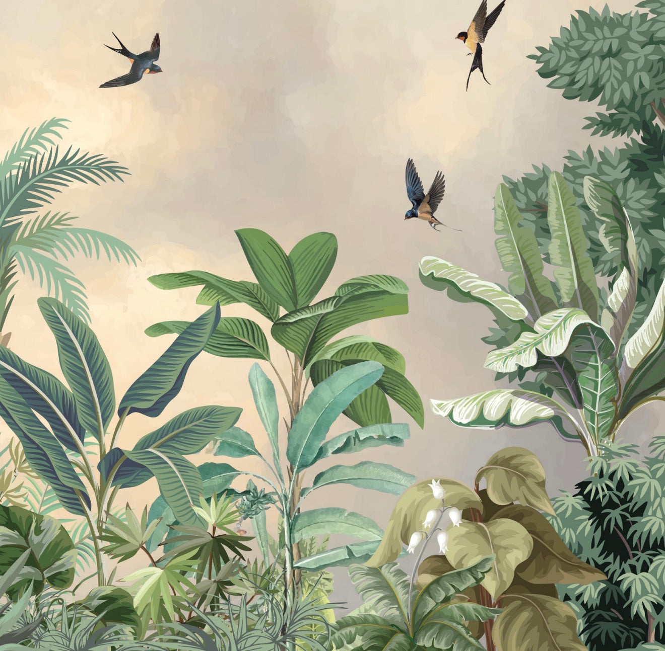 Jungle Wallpaper Cocktail Napkin