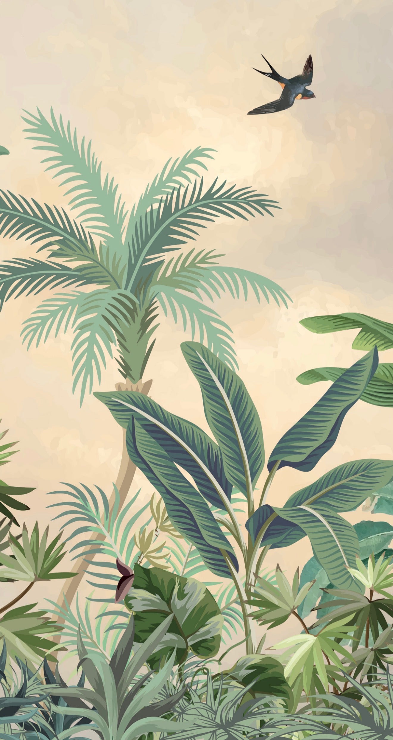 Jungle Wallpaper - Printed Guest Towel