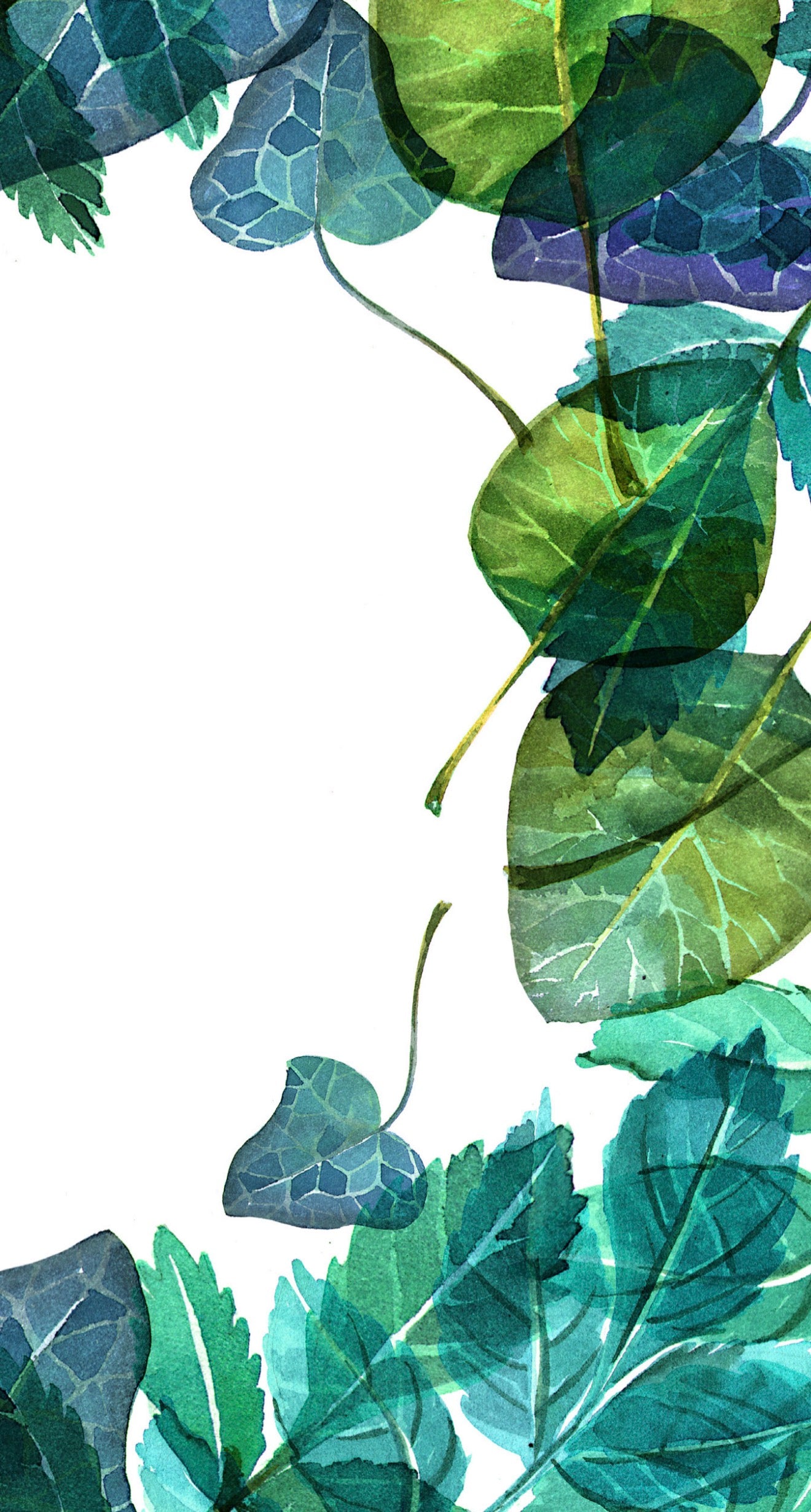 Translucent Leaves - Printed Guest Towel