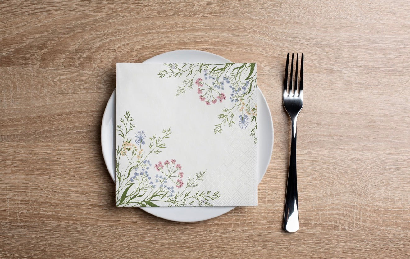 Delicate Wildflower Cocktail Napkin