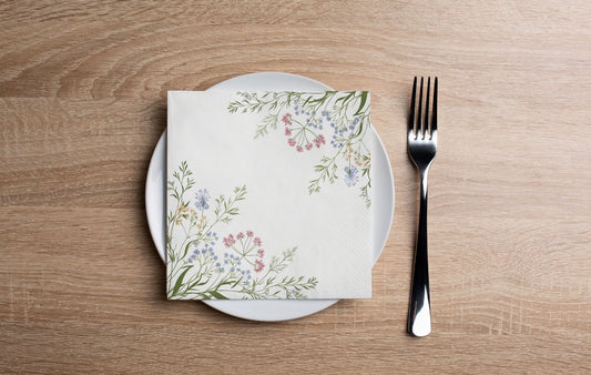 Delicate Wildflower Cocktail Napkin