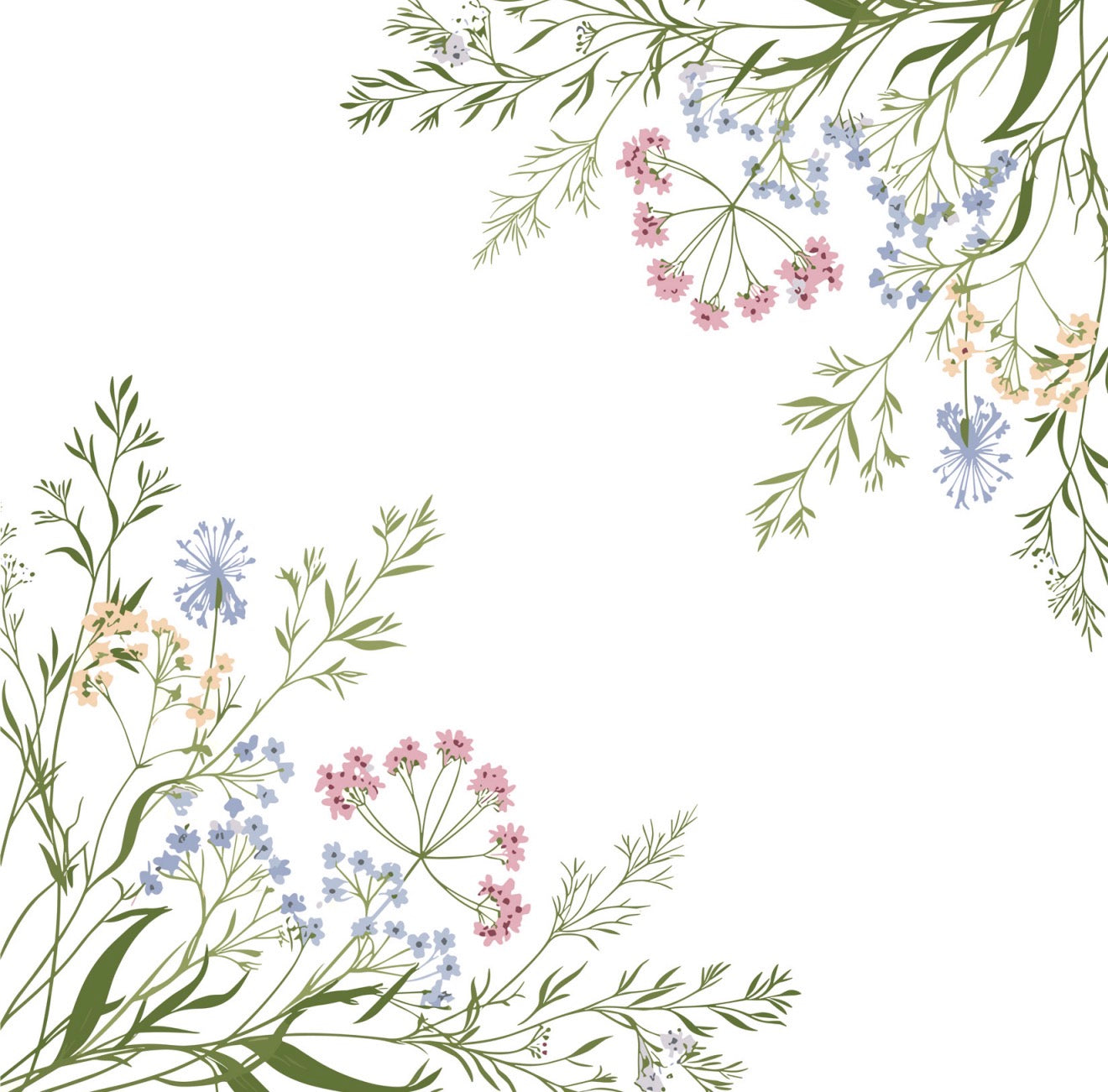 Delicate Wildflower Cocktail Napkin