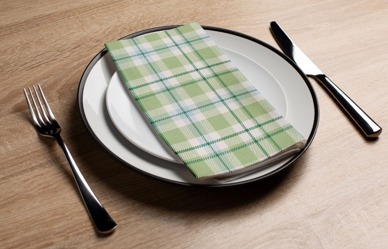 Green Plaid - Printed Guest Towel