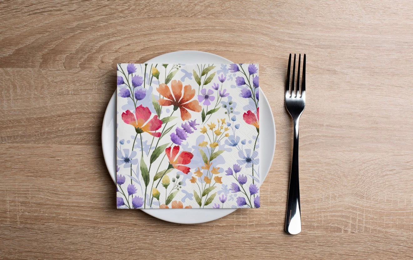 Vibrant Garden Cocktail Napkin