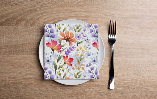 Vibrant Garden Cocktail Napkin