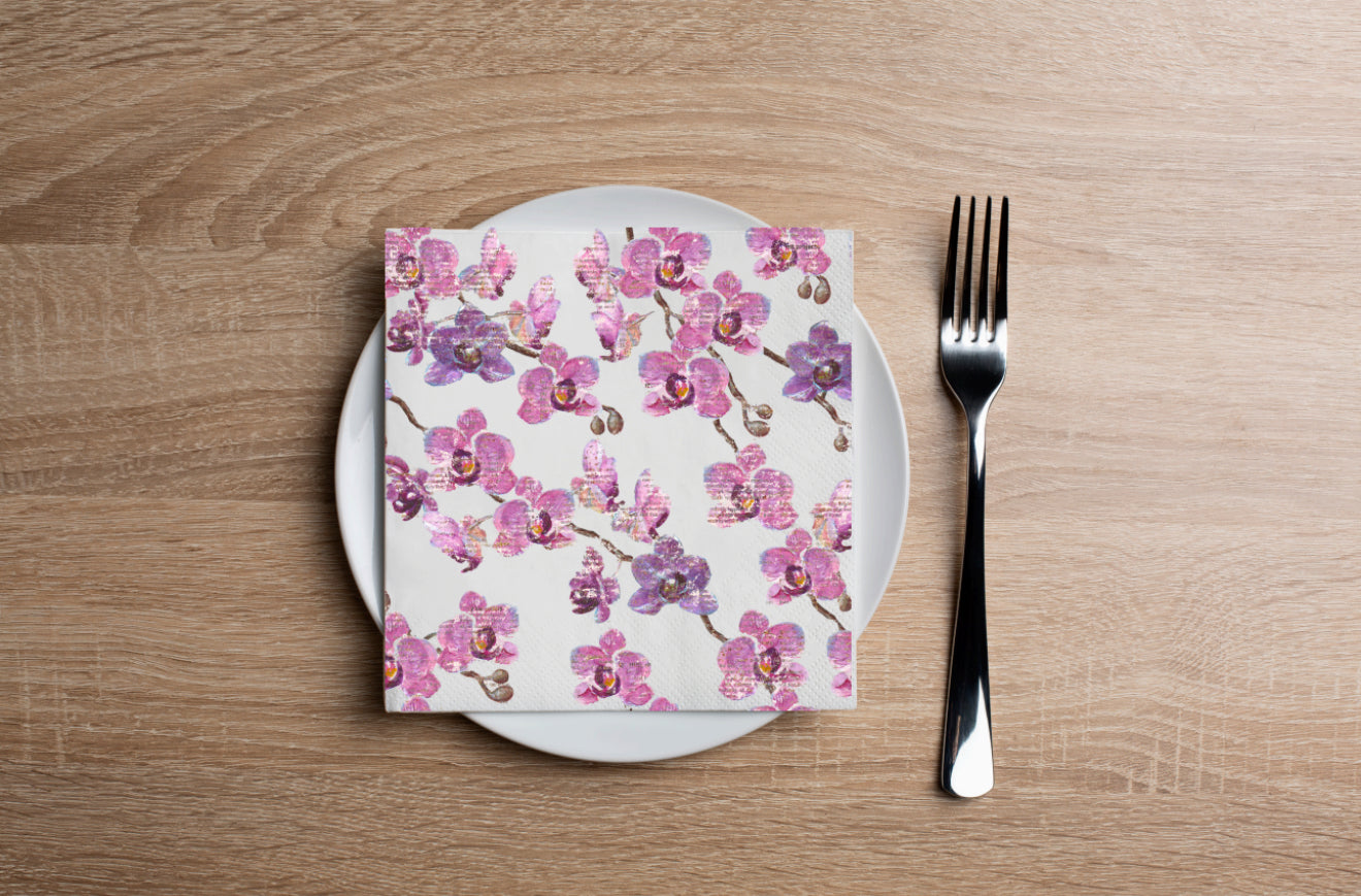 Rustic Orchid Cocktail Napkin