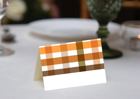 Autumn Gingham Place Cards