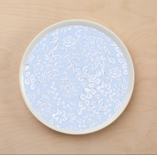 Icy Floral Plate Accent