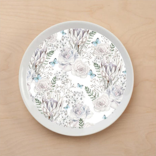 Winter Plush Floral Plate Accent