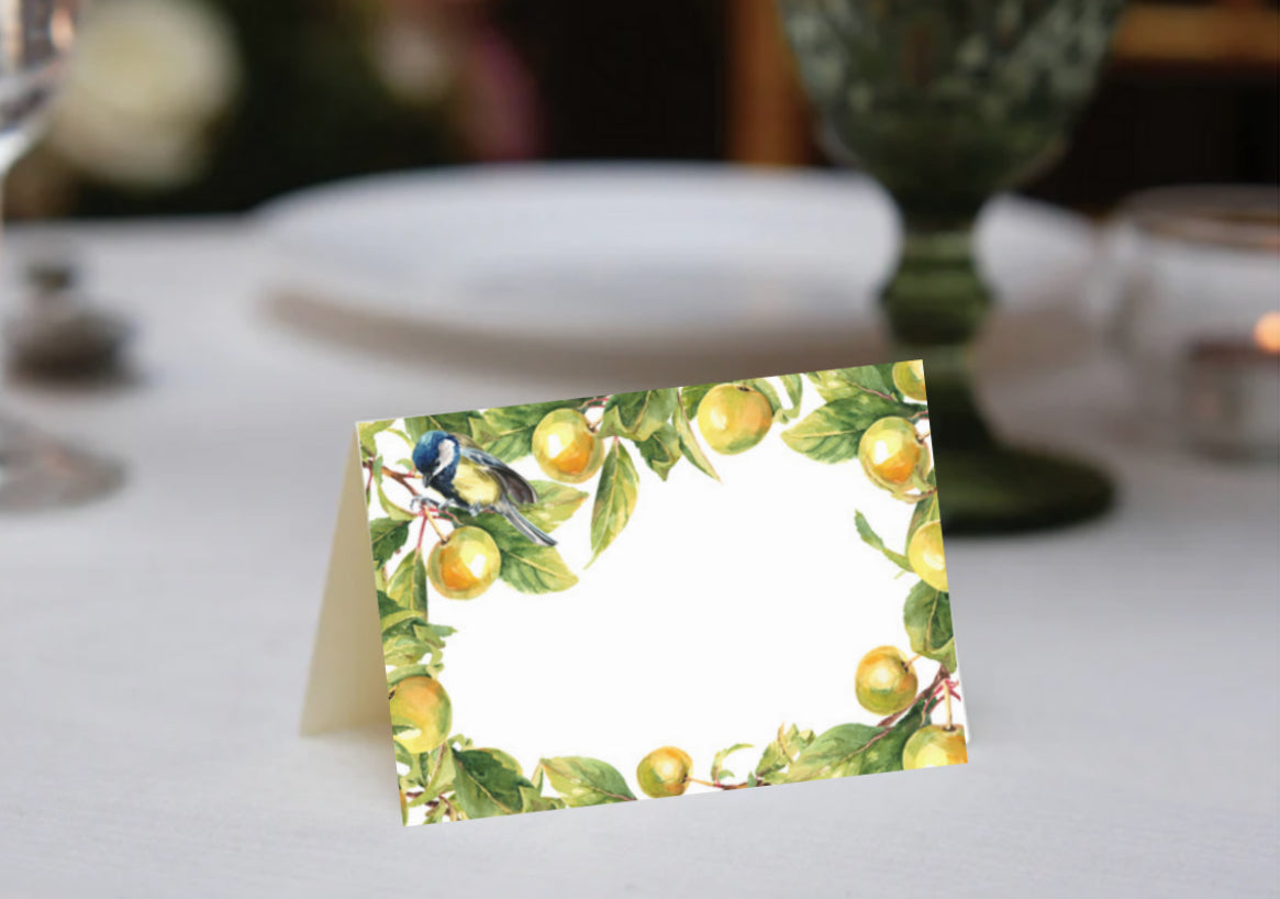 Watercolor Apple Frame Place Cards