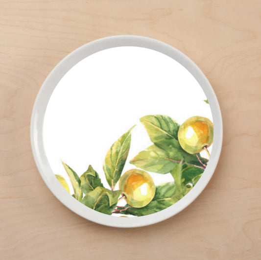 Watercolor Apple Frame Plate Accent