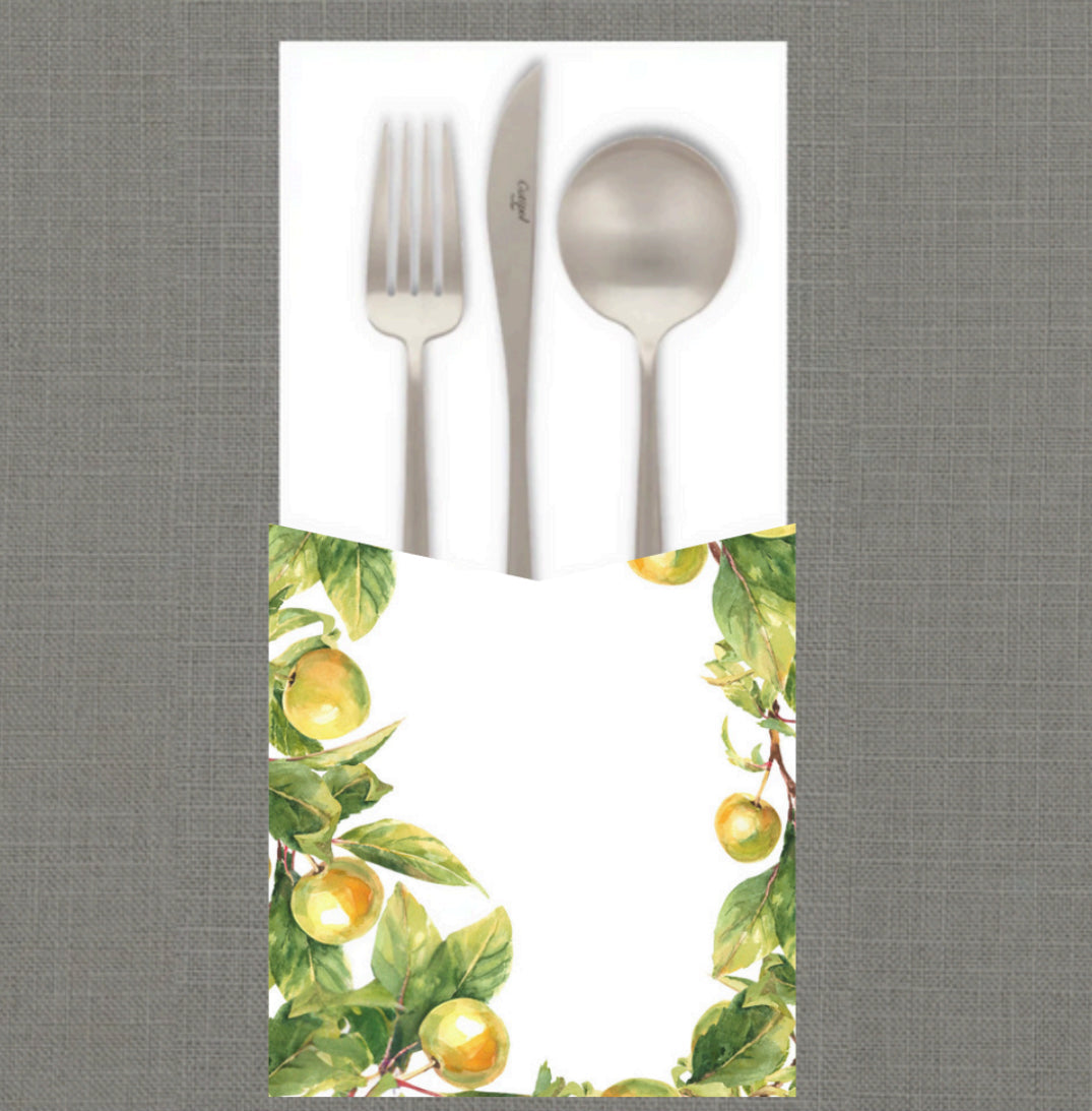 Watercolor Apple Frame Cutlery Pouch