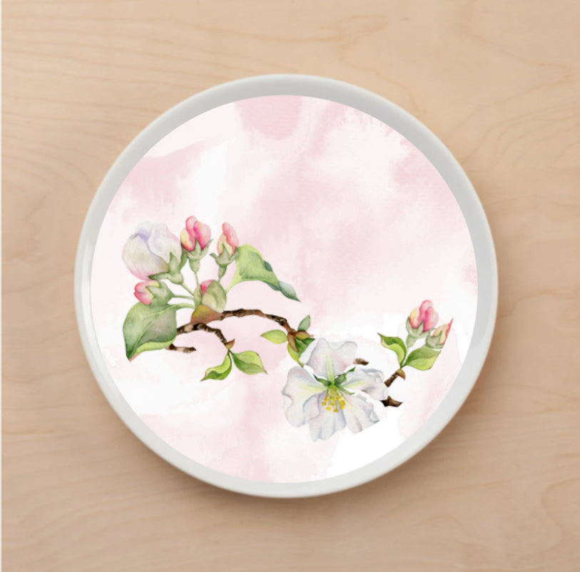 Watercolor Apple Blossoms Plate Accent