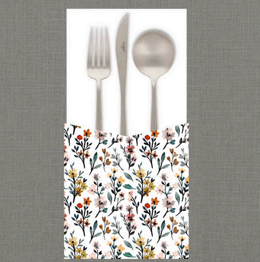 Multi Color Floral Cutlery Pouch