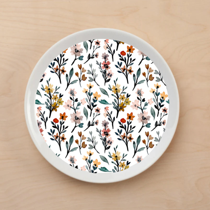 Multi Color Floral Plate Accent