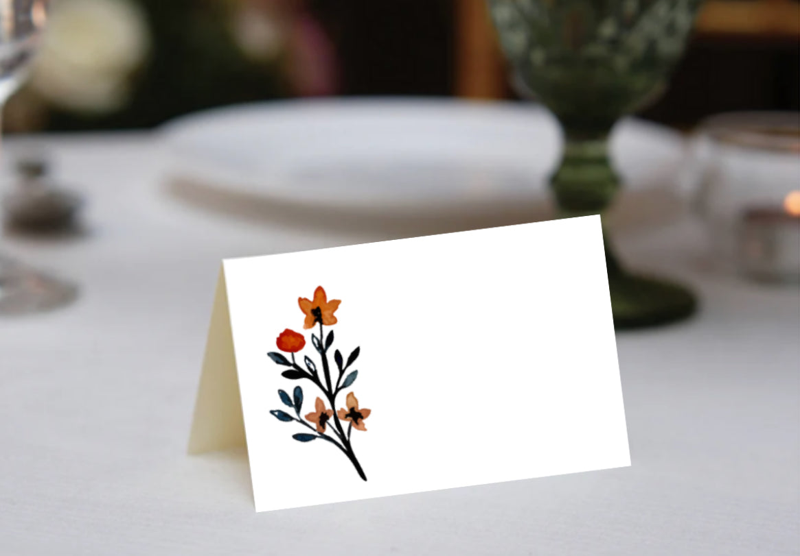 Multi Color Floral Place Cards