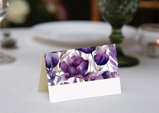 Violet Tulips Place Cards