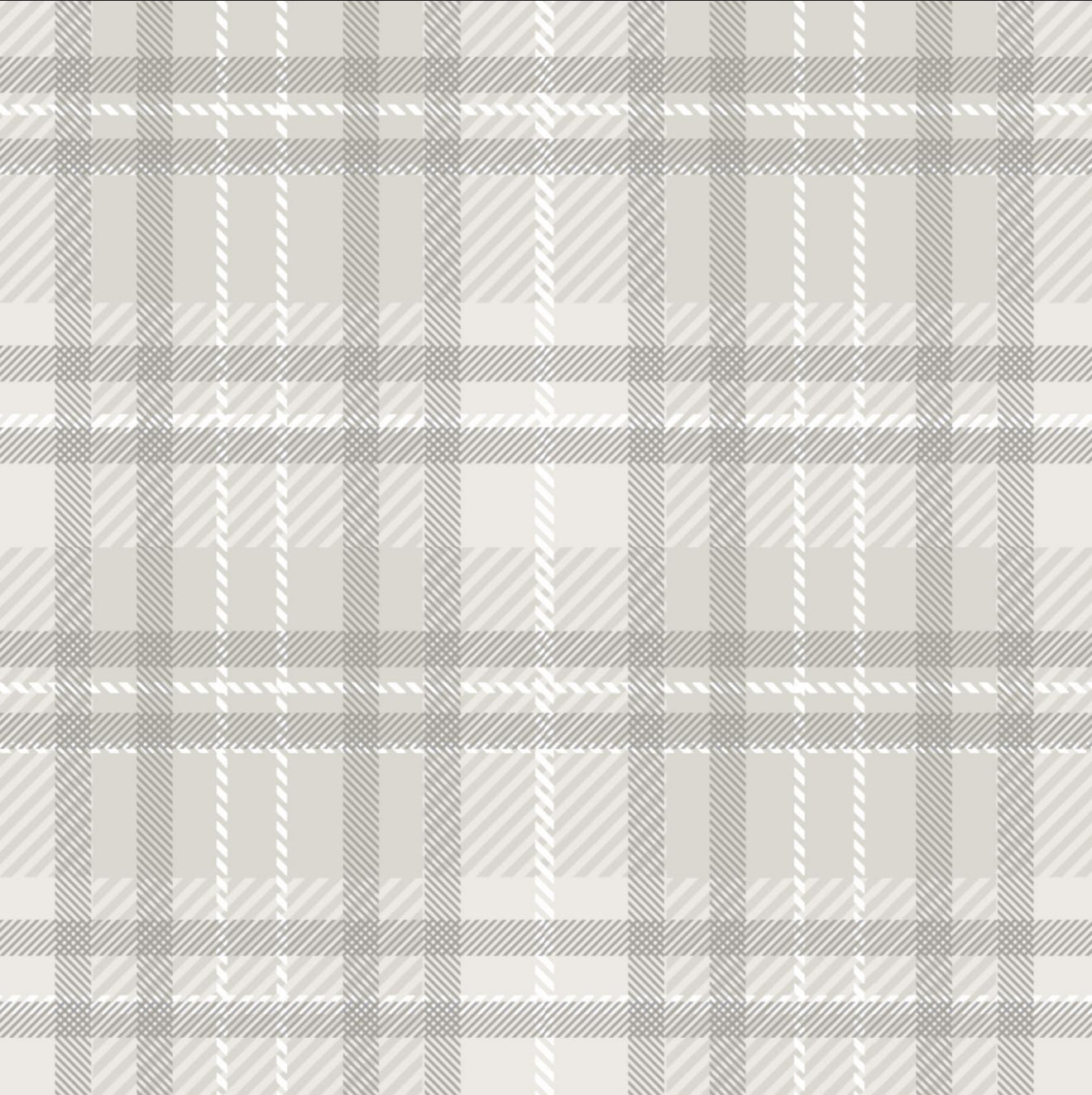 Beige Plaid Cocktail Napkin