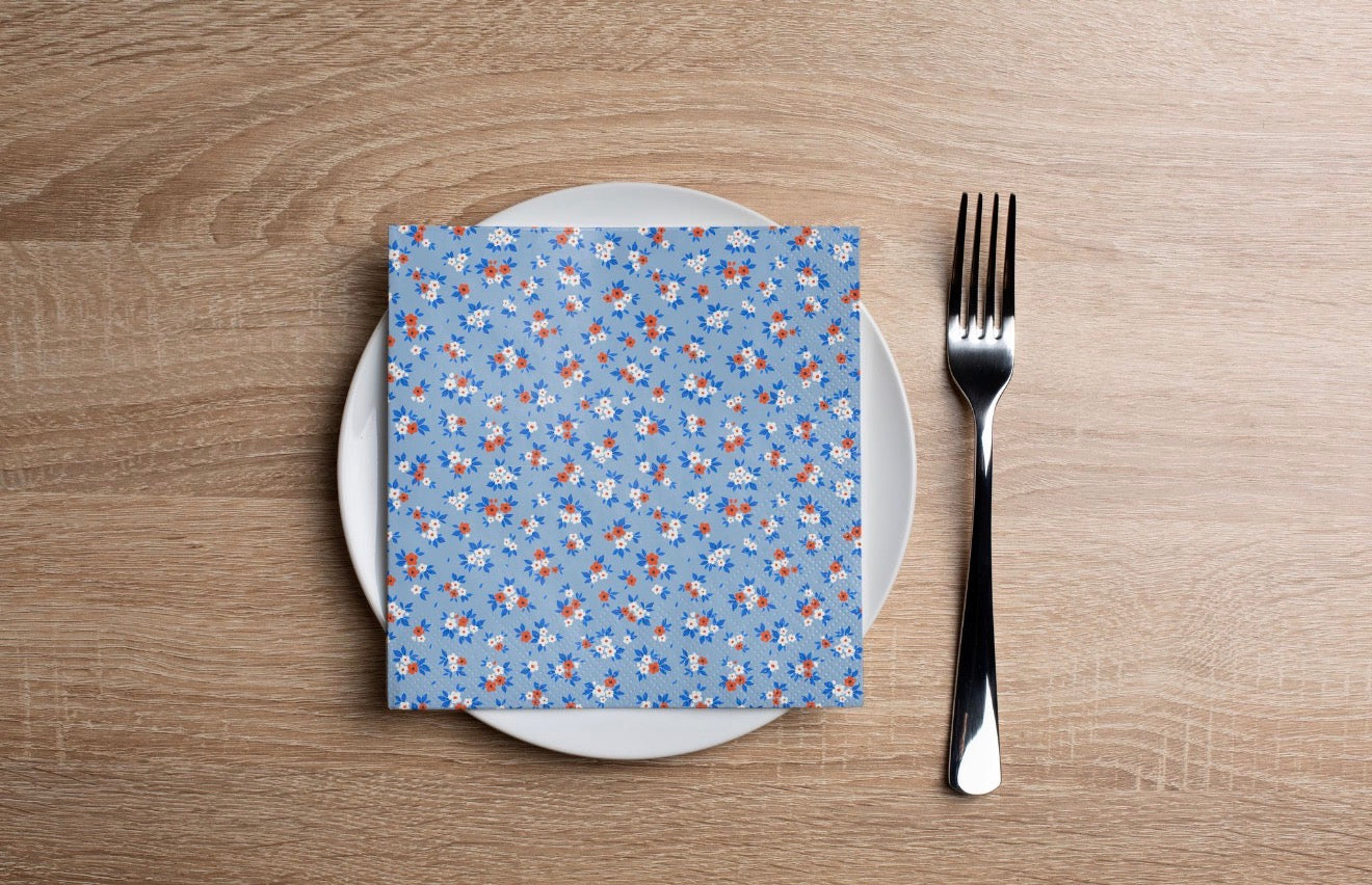 Ditsy Florals USA Cocktail Napkin