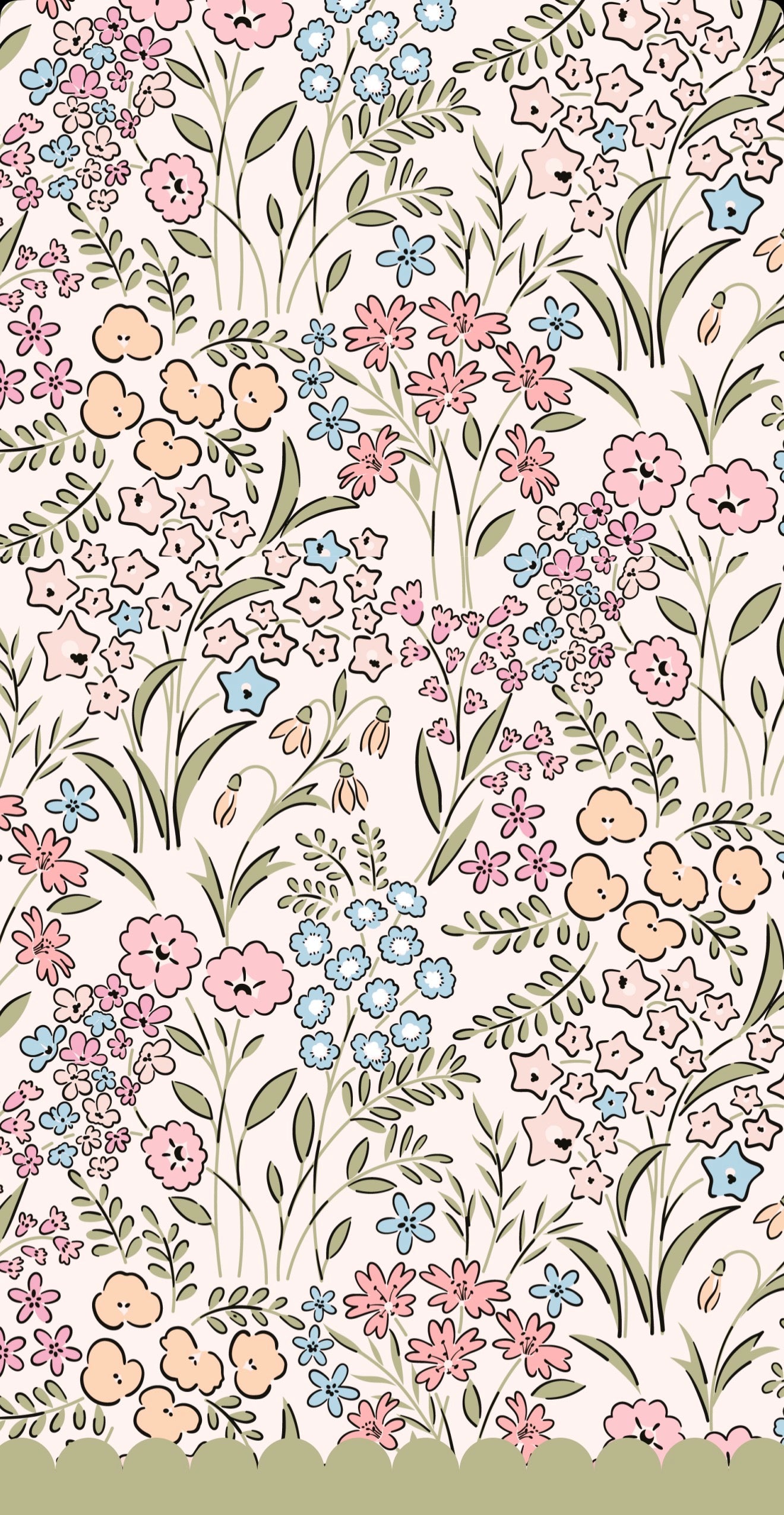Ditsy Flower Pattern - Printed Guest Towel