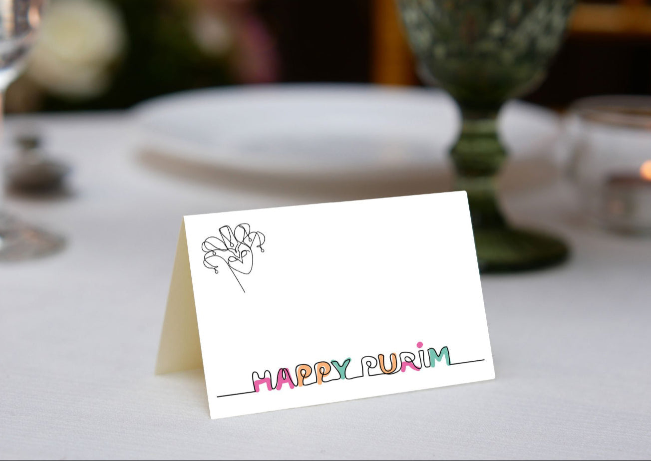 Purim Jester Place Cards