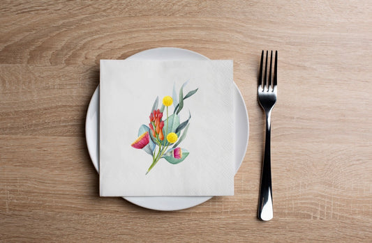 Australian Flora Cocktail Napkin