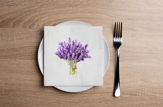Lavender Bouquet Cocktail Napkin