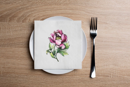 Shadow Peony Cocktail Napkin