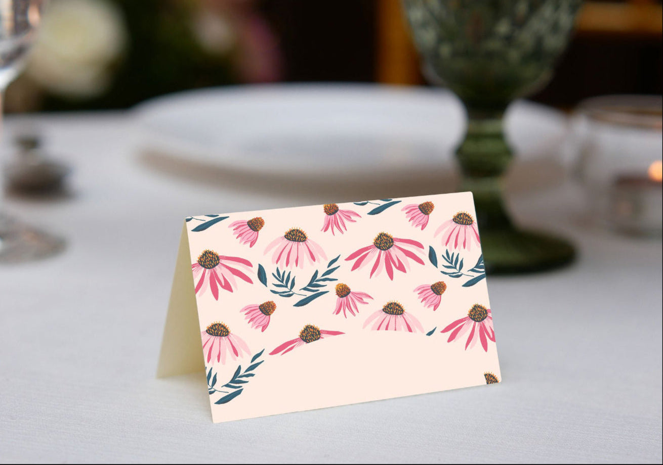 Cone Flowers Place Cards