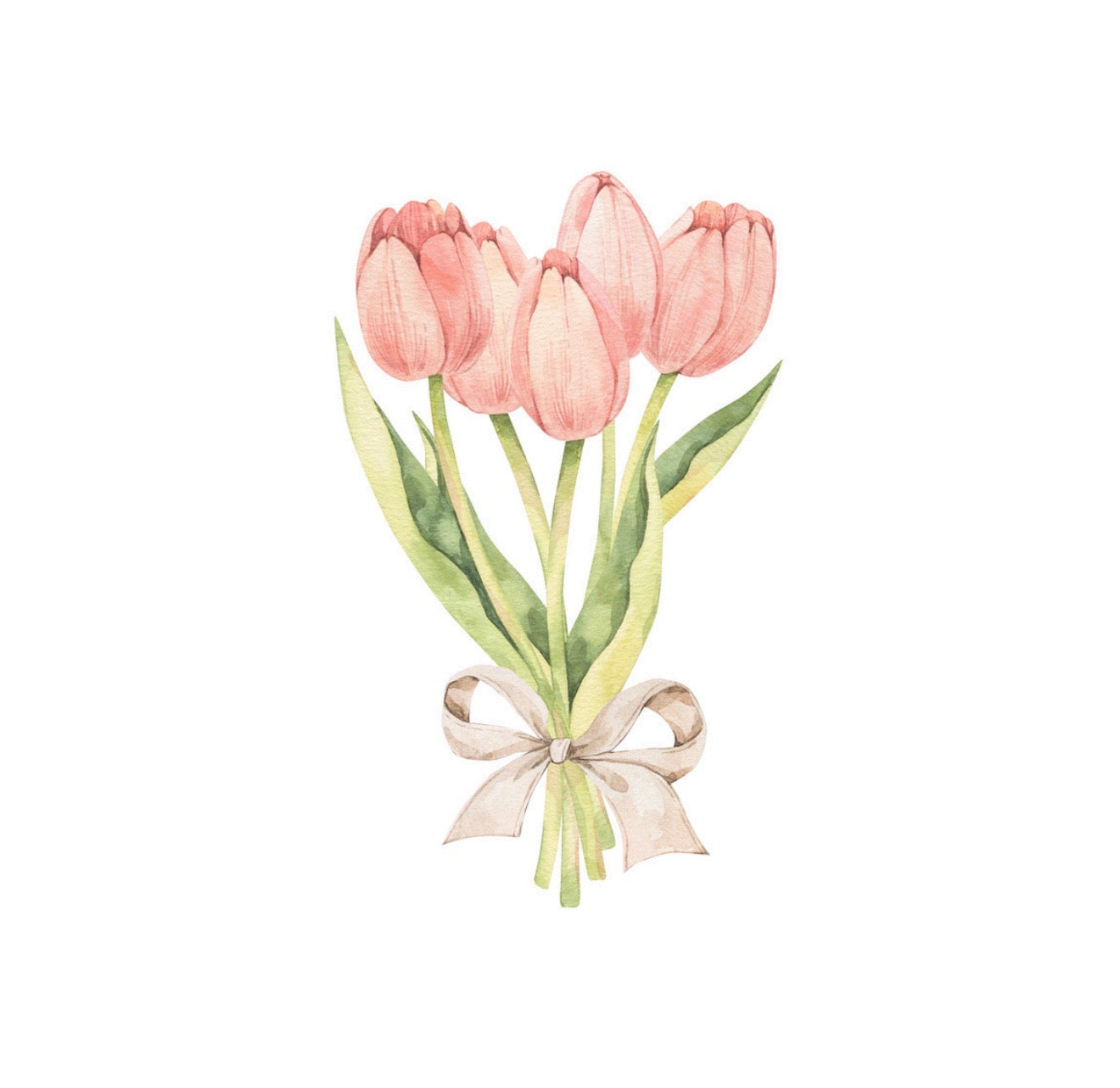 Tulip Bouquet Cocktail Napkin