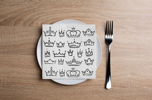 Crown Sketches Cocktail Napkin