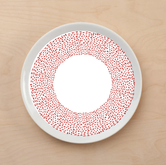 Cherry Geometric Wreath Plate Accent