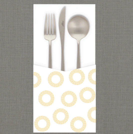 Ochre Geometric Wreath Cutlery Pouch