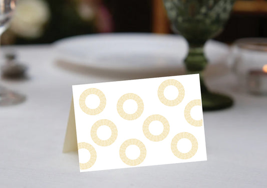 Ochre Geometric Wreath Place Cards