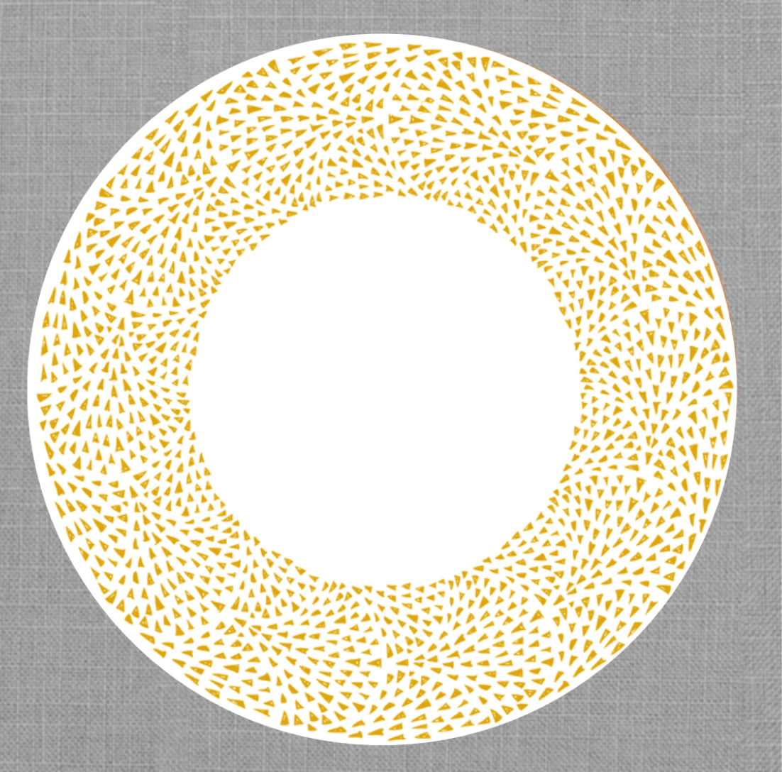 Ochre Geometric Wreath Round Die Cut