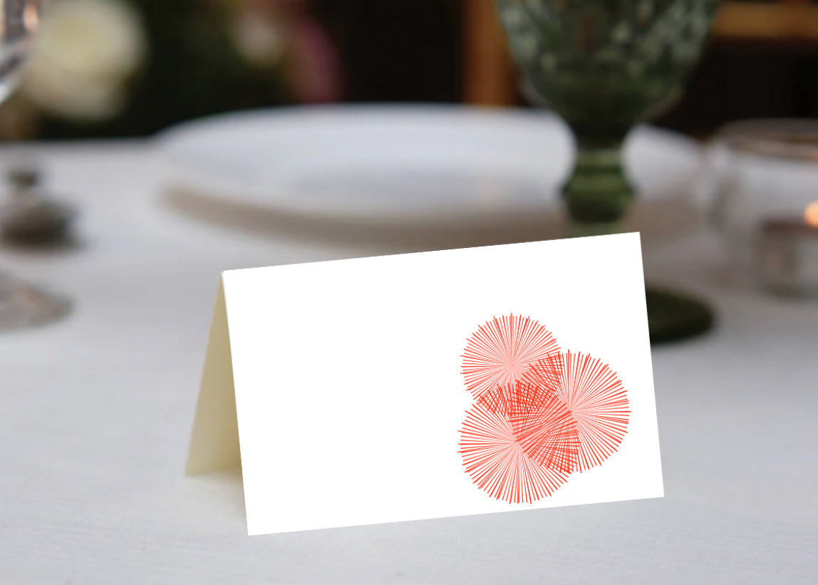 Radial Burst Red Place Cards