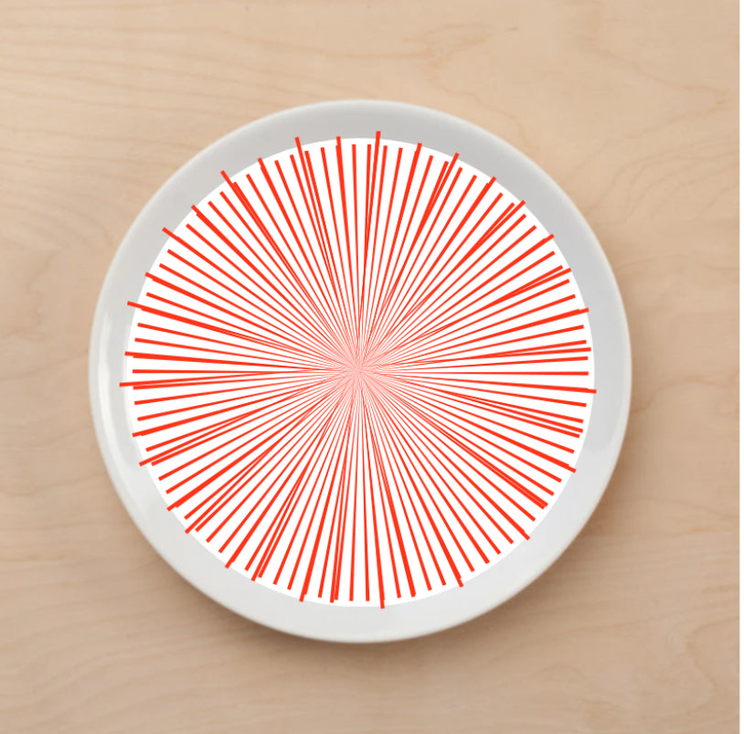 Radial Burst Red Plate Accent