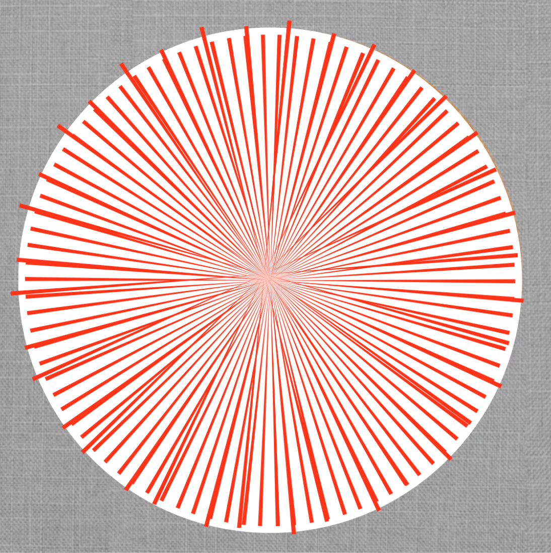 Radial Burst Red Round Die Cut