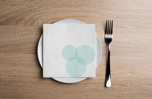 Radial Burst Green Cocktail Napkin