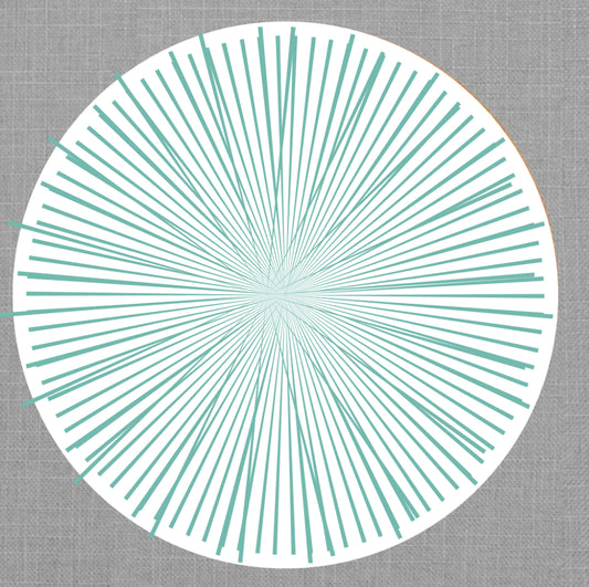 Radial Burst Green Round Die Cut