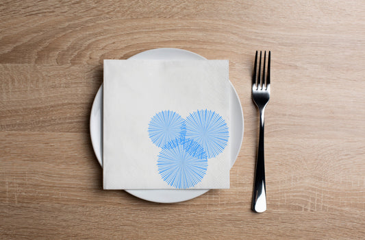 Radial Burst Blue Cocktail Napkin