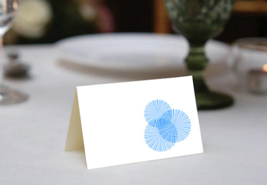 Radial Burst Blue Place Cards