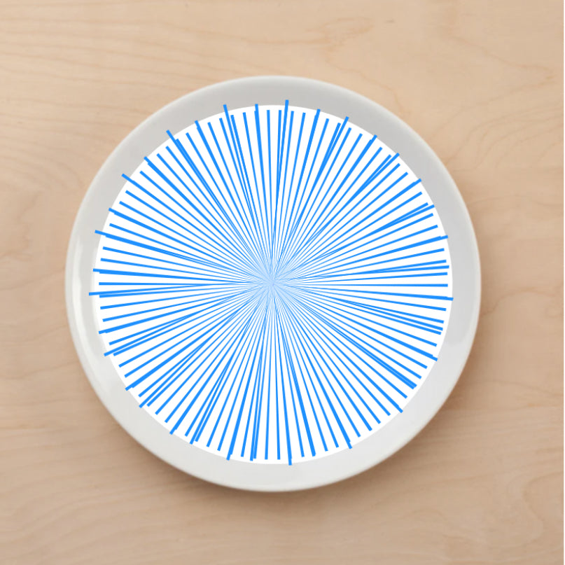 Radial Burst Blue Plate Accent