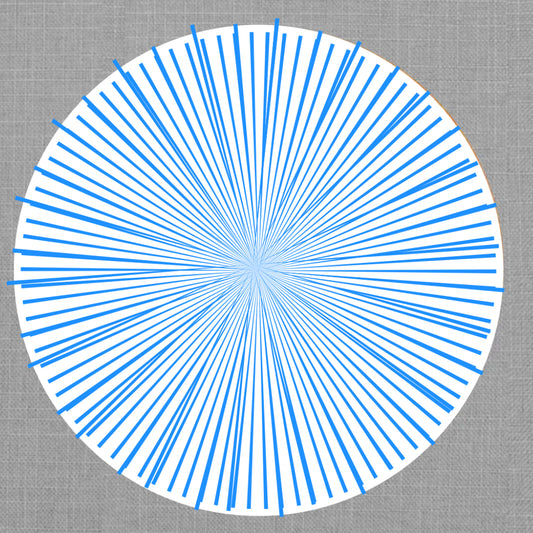 Radial Burst Blue Round Die Cut