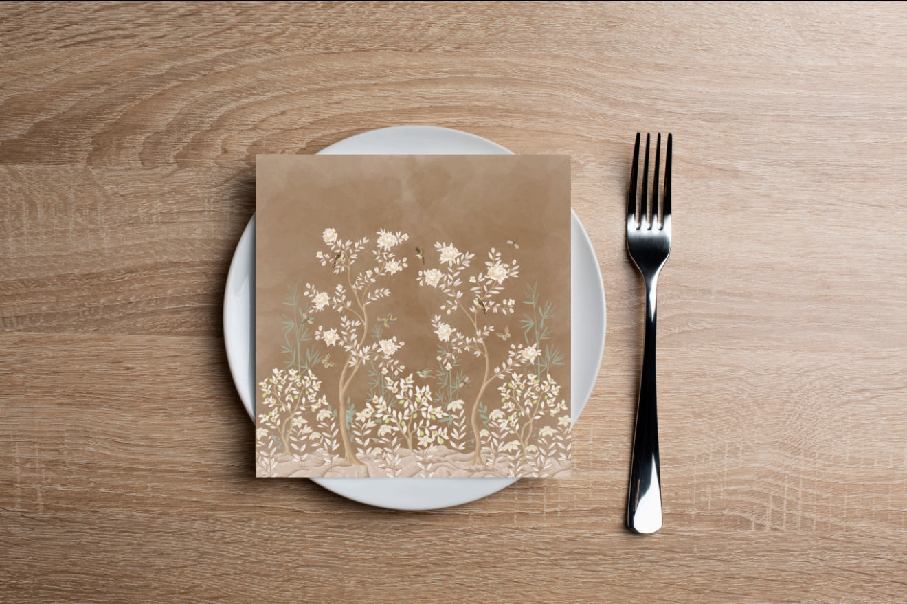 Neutral Forest Cocktail Napkin