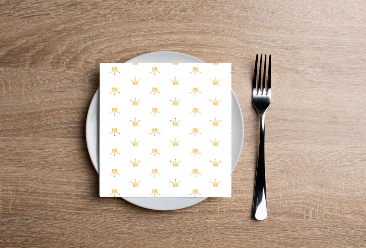 Golden Crown Cocktail Napkin