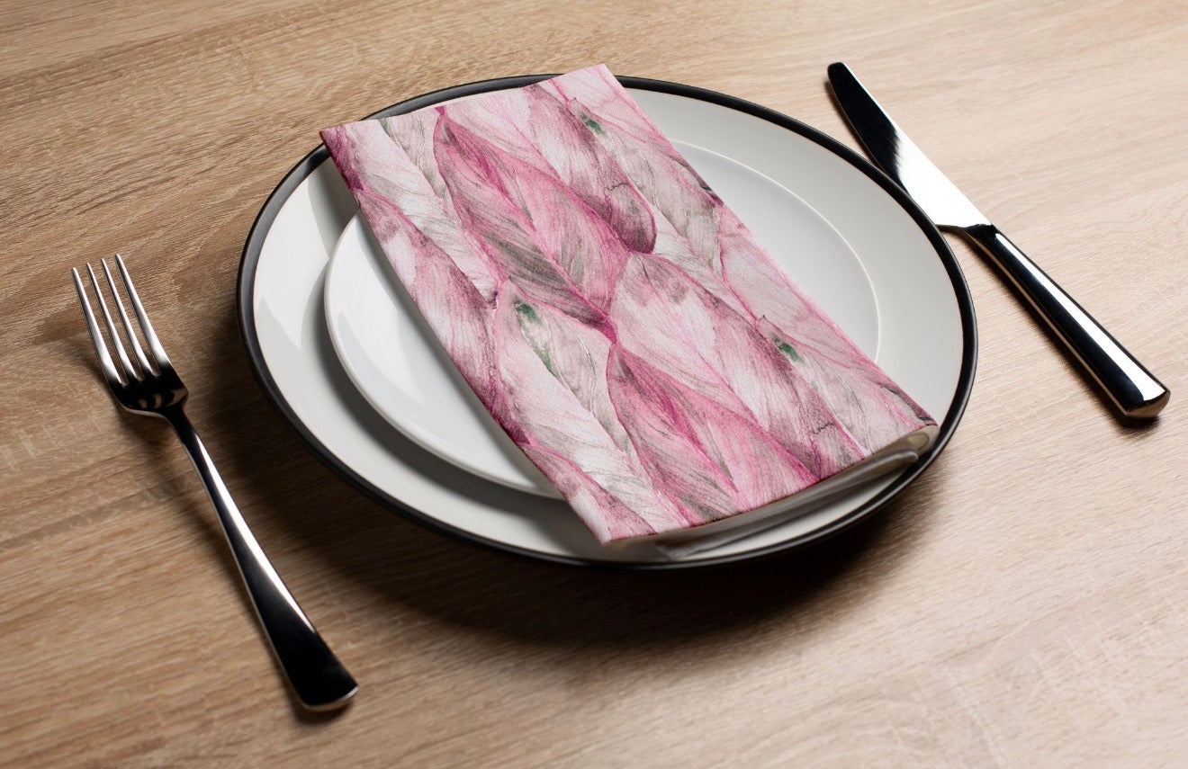 Pink Tropical Leaf - Printed Guest Towel