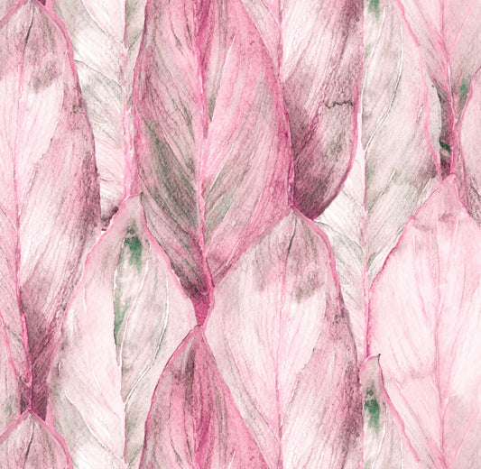 Pink Tropical Leaf - Charger - (SQUARE)