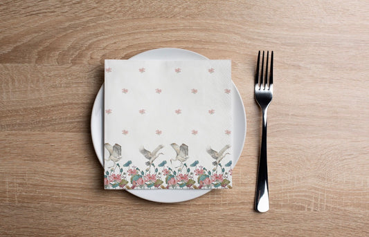 Lotus Bird Cocktail Napkin